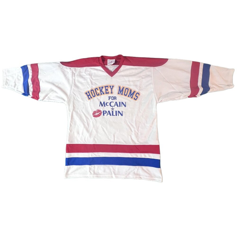 Very Rare 2008 HOCKEY MOMS For McCAIN PALIN Republican Presidential Race Jersey